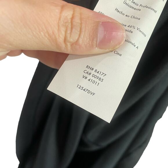 DVF Diane Von Furstenberg Black V Neck Wool Blend Knee Length Dress Sz Small - Picture 10 of 10